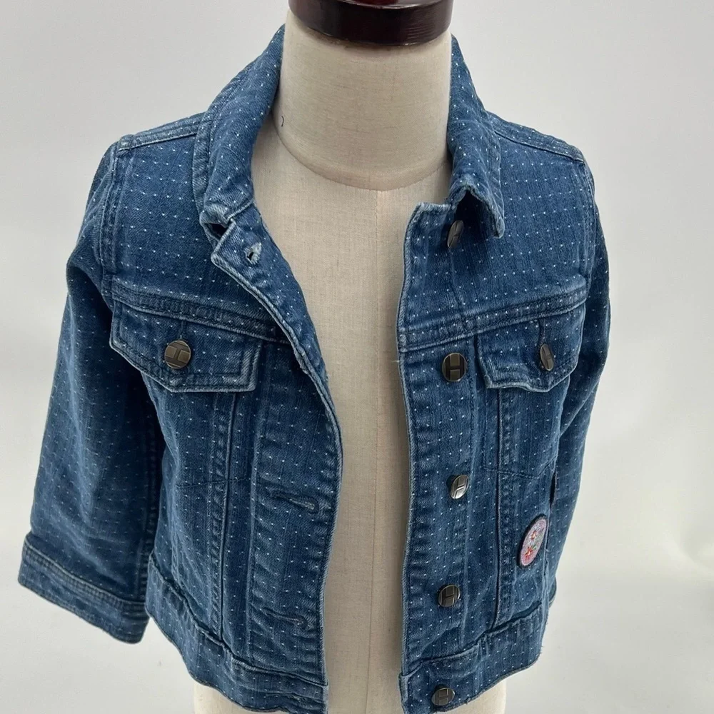 Hanna Andersson Jean Jacket with Patch Details - Size 100 (US Size 4)